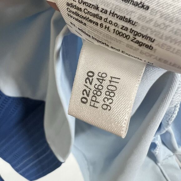 Adidas Golf Polo Shirt Mens Size Small Light Blue Navy Colorblock Performance - Picture 9 of 13